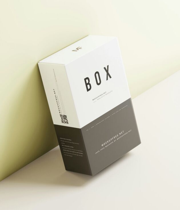 Minimalist monochrome product box