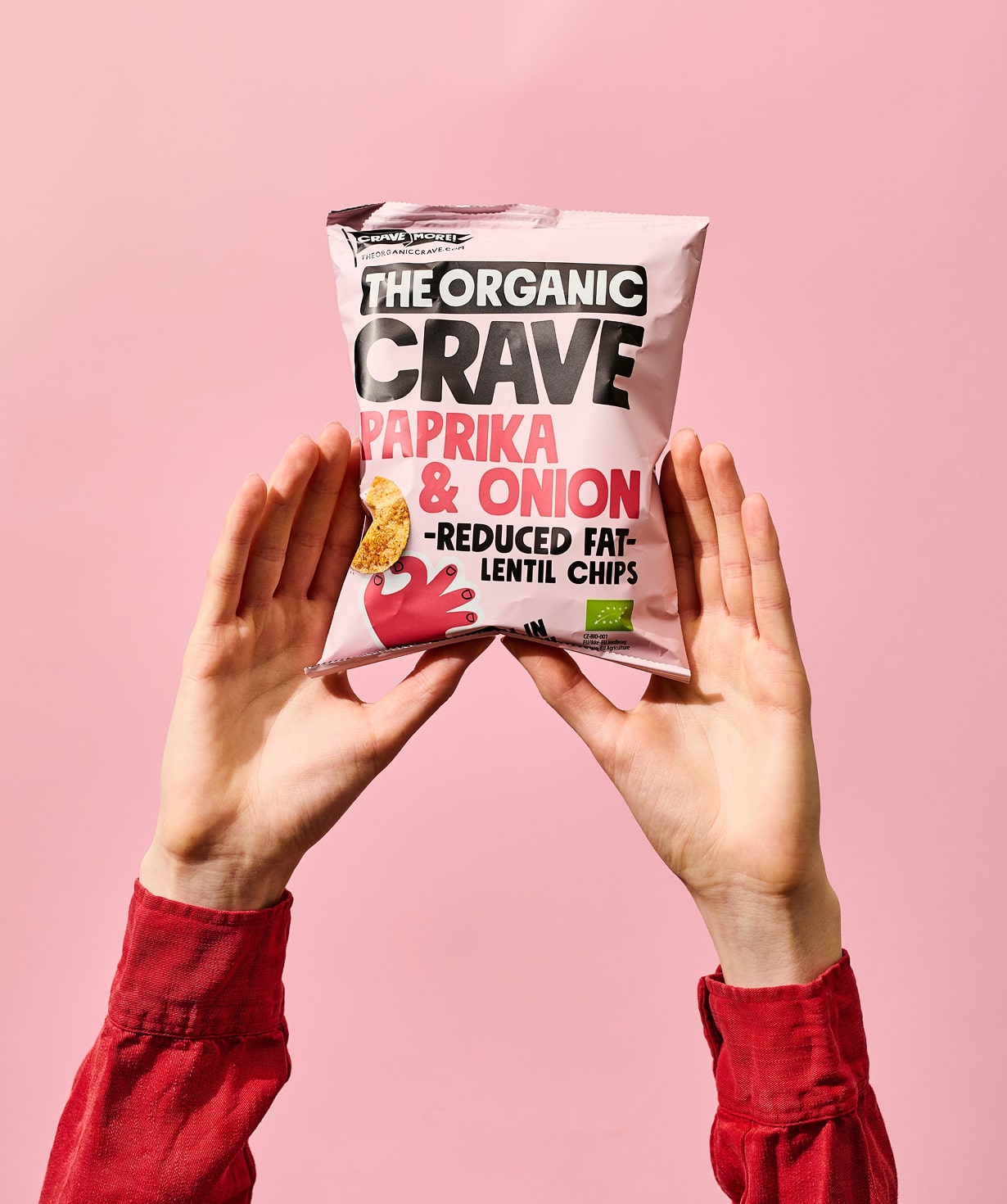 Organic lentil chips with paprika & onion